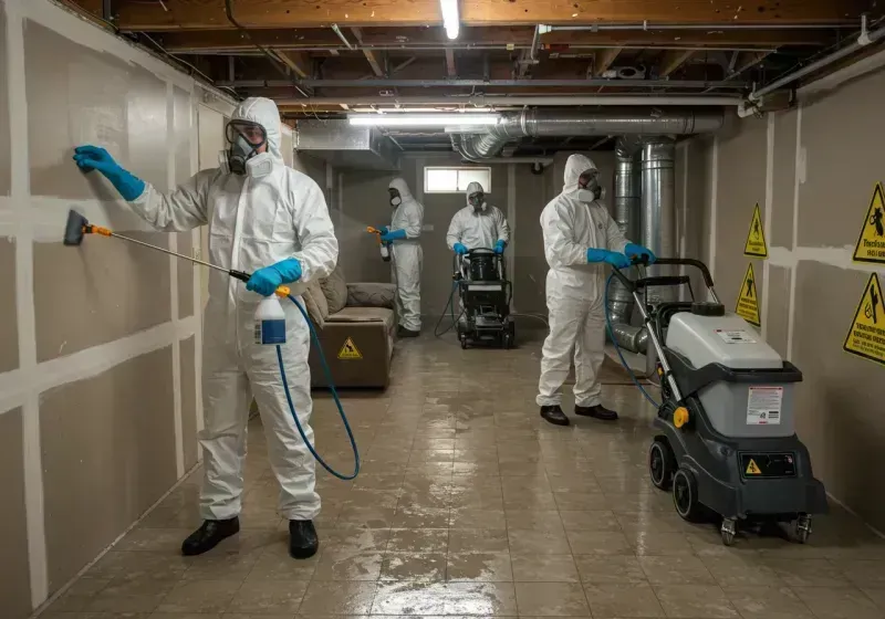 Basement Moisture Removal and Structural Drying process in Sheridan County, ND